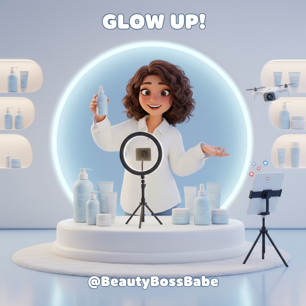 Influencer skincare campaign creative