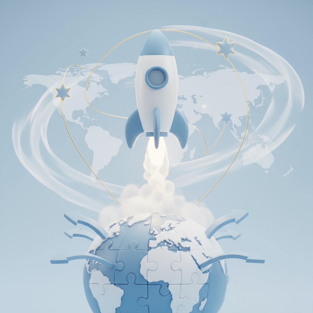 BBlazing launch rocket illustration